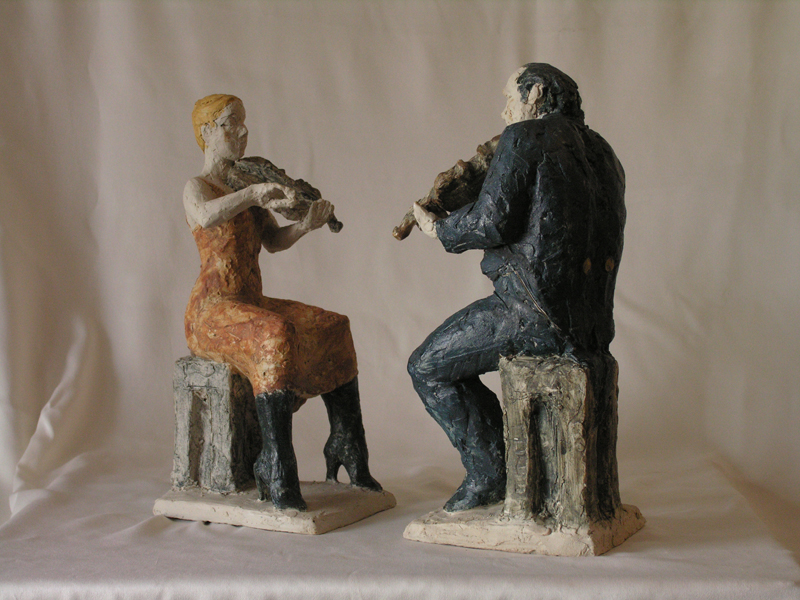 Bratschist og violinist stentøj